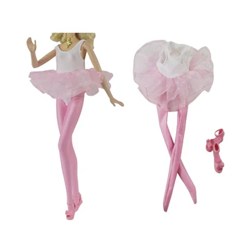 1 комплект кукольного платья, розового балетного платья для танцев Помпадур, цельных носков, костюма на высоких каблуках, смены костюма куклы