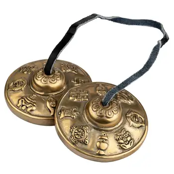 1 пара тарелок Tingsha, Тибетский духовный инструмент для успокаивающих ритуалов