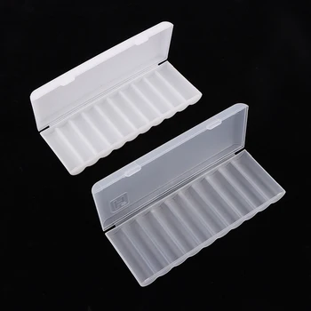 10 Слотов Прозрачный Белый пластиковый ящик для хранения батареек, жесткий контейнер, держатель для аксессуаров-органайзеров для батареек AAA/AA/18650