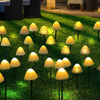 100/200 светодиодных рождественских грибных солнечных гирлянд на открытом воздухе, гирлянда из солнечных грибных сказочных огней для вечеринки, свадебного декора сада