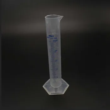 1ШТ 25 мл Прозрачный Измерительный Пластиковый Градуированный Цилиндр Пластиковая Пробирка Для Пробной Жидкости Лабораторный Инструмент
