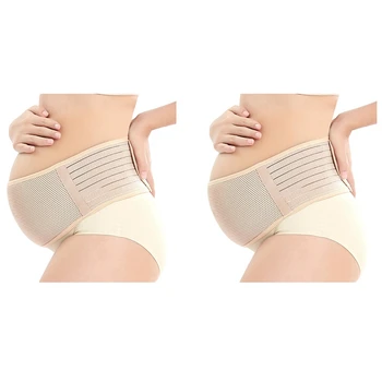 2X Поддерживающий пояс для беременных, Дышащий бандаж для живота При беременности, Абдоминальный бандаж, Регулируемая поддержка спины/ таза- L