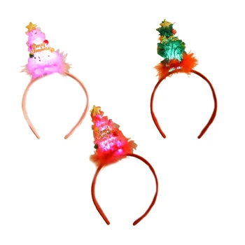 2XPC Женская милая повязка на голову в виде Рождественской елки, держатель для волос, повязка для макияжа, украшения для волос на День рождения