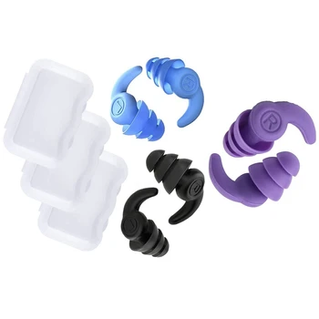 3 пары силиконовых затычек для ушей, водонепроницаемые беруши для плавания для взрослых, многоразовые силиконовые беруши для пловцов