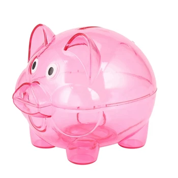 3X Симпатичная Пластиковая свинья Прозрачная Копилка Коробка для монет Чехол для экономии денег Детская Игрушка в подарок