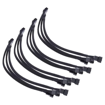 4-контактный ШИМ-кабель вентилятора Кабель-адаптер разветвителя вентилятора от 1 до 3-полосный преобразователь Y-образный разветвитель Удлинительный кабель черного цвета