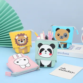 4 шт./лот, креативный пенал с изображением панды и кролика, милый пенал для карандашей, коробка для канцелярских принадлежностей, сумка для ручек, Офисные школьные принадлежности