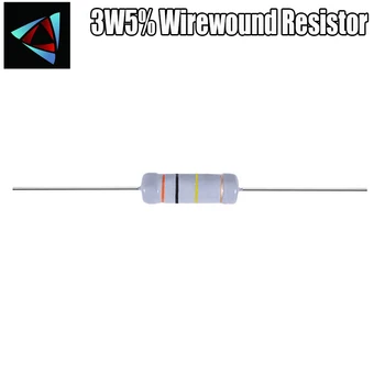 8шт 3W5% проволочного резистора +-5% 1E 0,1 E 10E 2E Ом