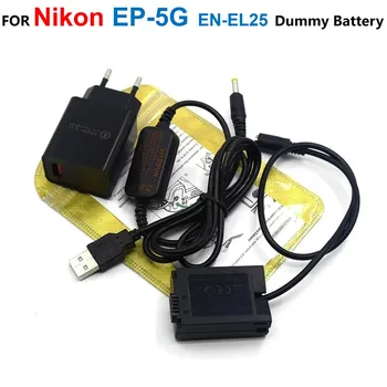 EP-5G Соединитель постоянного Тока EN-EL25 Фиктивный Аккумулятор + 5V USB Кабель Питания EH-5A + QC3.0 USB Адаптер Зарядного устройства Для камер Nikon Z50 ZFC Z30