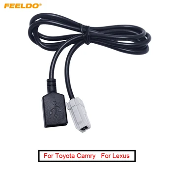 FEELDO 100шт Автомобильный USB Аудио AUX-in Входной Интерфейс Кабель-Адаптер Для Toyota Camry RAV4 Yaris Corolla Sienna Tacoma Lexus