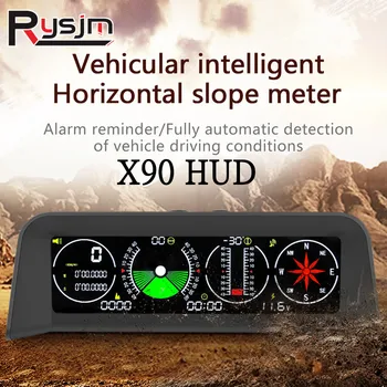 HD X90, дисплей HUD бортового компьютера, автомобильный GPS, Спидометр, измеритель наклона, Инклинометр, Транспортир Smartgle, Компас широты и долготы.
