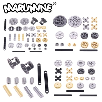Marumine Gear Parts Технология Кирпичей Механические Строительные Блоки MOC 3649 32072 3647 62821 3706 3648 Модель DIY Набор Аксессуаров