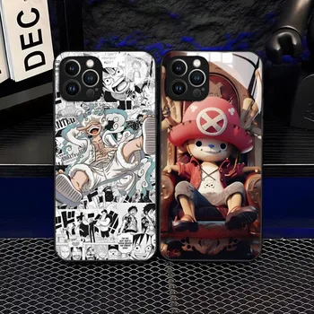 O-One Piece Luffy Чехол Для Телефона iPhone 14 Pro Max 15 12 11 13 Mini X XR XS 8 7 6 Plus SE 2020 Задняя Крышка Из закаленного Стекла
