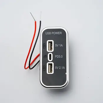 PD3.0 Двойной USB-Порт Автомобильное Зарядное Устройство Разъем Быстрой Зарядки Порты RV Быстрое Зарядное Устройство Адаптер Для 12 В/24 В USB Зарядное Устройство V4D0