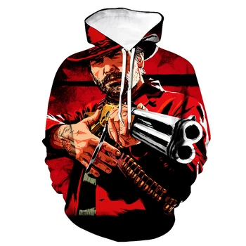 Red Dead Redemption 2 Толстовки с 3D принтом, игровая толстовка с капюшоном, Толстовка с капюшоном, Мужская Женская модная уличная одежда, пуловер, одежда в стиле хип-хоп, мужская одежда