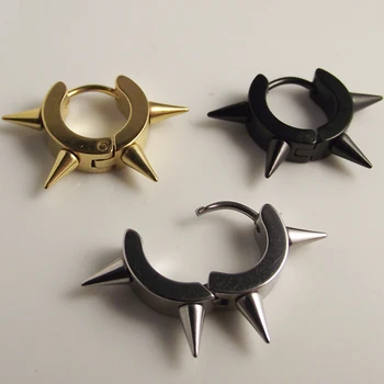 SaYao 2 штуки Серьги-гвоздики из нержавеющей стали для мужчин и девушек в стиле Панк с шипами для пирсинга Козелка уха Золотые серьги-стрелы