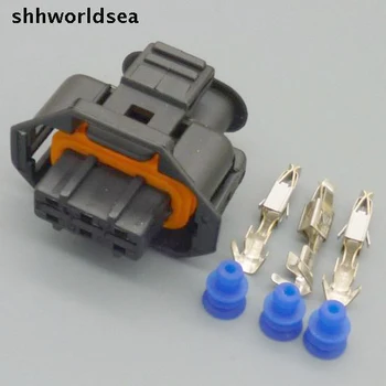 shhworldsea 3-контактный штекер автомобильного датчика 3,5 мм, штекер для коррекции нагрузки на ось /давления на впуске, Автоматический водонепроницаемый штекерный разъем автомобильного провода