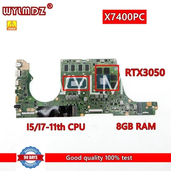 X7400PC I5/I7-11th CPU 8GB RTX3050 Материнская Плата Для Asus X7400P X7400PA N7400P X3500PC X3500PA X3500PH Тест Материнской платы Ноутбука В порядке