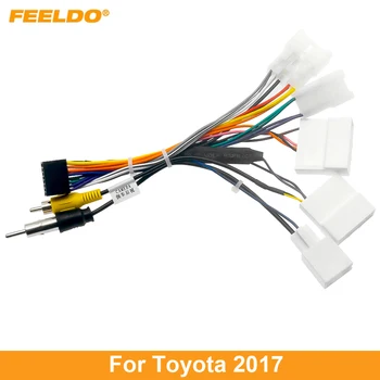 Автомобильный 16-контактный Кабель Питания FEELDO Car Жгут Проводов Адаптер Для Toyota 2017 + Кабель Для Установки Головного Устройства
