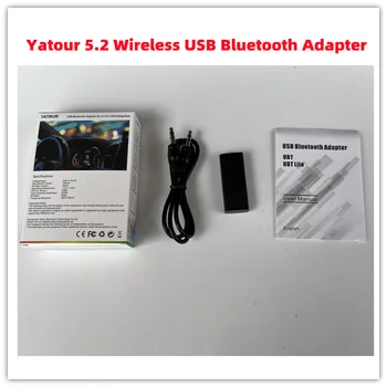 Адаптер Bluetooth Yatour 5.2, беспроводной передатчик USB, аудио для автомобиля, громкая связь, музыкальный плеер AUX Adaptador 3,5 мм, UBT
