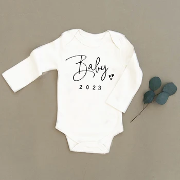 Анонс Baby 2023 Детские боди Милые комбинезоны для малышей Скоро появится малыш Комбинезон с длинными рукавами Одежда для беременных