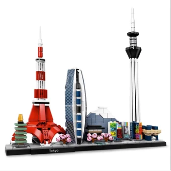 Архитектура Нью-Йорка, горизонт, строительные блоки, башня, кирпичи, Городская улица 21051, Горизонт Токио, игрушки для детей, подарки