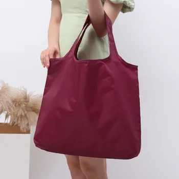 Большая экологичная складная хозяйственная сумка многоразового использования, портативная сумка через плечо для путешествий, модная карманная сумка-тоут для покупок