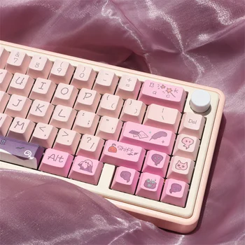 Брелок Pink Witch Spirit theme Keycap Для Механической Клавиатуры, Игровые Колпачки Для Клавиш PBT Cherry Profile Keycap 134 Ключа/Набор DIY Custom