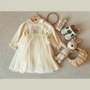 Весеннее платье для девочки, винтажное платье с вышивкой в стиле испанской Лолиты, платье принцессы, Рождественское платье для девочек на День рождения, Vestidos 2-8 лет
