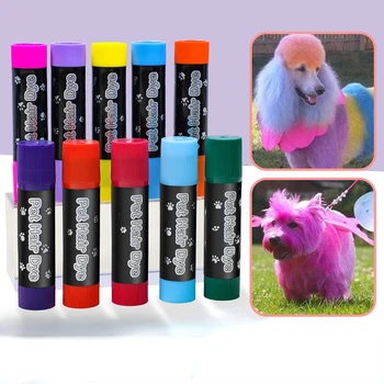 Водорастворимый карандаш для окрашивания когтей домашних животных, 12 цветов, Нетоксичный, для мытья водой, Вращающийся Набор карандашей, Красочная палочка