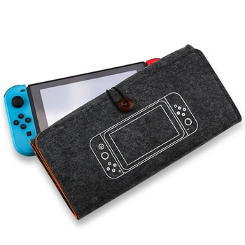 Войлочный материал Серого цвета Сумка для хранения игровой консоли NS Switch Мягкая защитная сумка для аксессуаров Nintend Switch