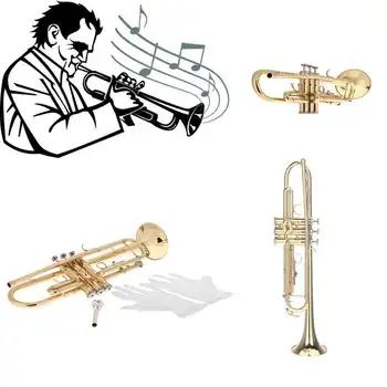 высококачественная труба Bb B Flat Прочная латунная труба с Посеребренным мундштуком, пара Перчаток и изысканная концертная сумка