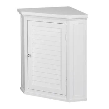 Деревянный Съемный угловой Настенный шкаф Glancy с одной створкой, белые Гаражные шкафы для хранения