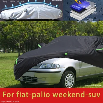 Для Fiat Palio Weekend fit Наружная Защита Полные Автомобильные Чехлы Снежный Покров Солнцезащитный Козырек Водонепроницаемый Пылезащитный Внешний черный автомобильный чехол