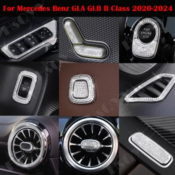 Для Mercedes Benz GLA GLB B Class W247 X257 X247 AMG Отделка Центральной Консоли Рулевого Колеса Алмазная Крышка Хрустальная Наклейка