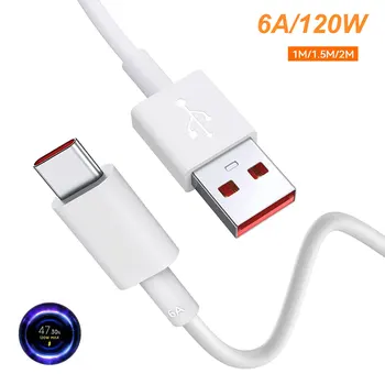 Для Xiaomi USB C кабель Type C Зарядное устройство для телефона 6A Быстрая зарядка для Xiaomi 12T Pro Redmi Note 10 Mi 11 Кабели PD 65 Вт 120 Вт 1 М