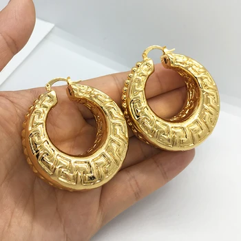 Женские серьги-кольца из Дубая, круглые, позолоченные, в африканском стиле, Ювелирный Аксессуар для свадебной вечеринки, подарок на годовщину