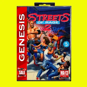 Игровая Карта Streets Of Rage 2 MD 16 Бит США Чехол для Картриджа Игровой Консоли Sega Megadrive Genesis