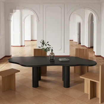 Изогнутый стол, письменный стол специальной формы, дизайнерский домашний конференц-стол, письменный стол из массива дерева