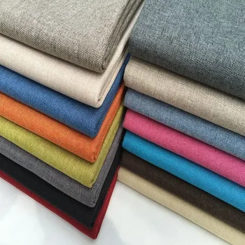 Имитация хлопчатобумажной льняной ткани По метру для пошива чехлов на диваны, однотонный утолщенный высококачественный текстиль с дышащей текстурой