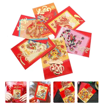 Китайские новогодние красные конверты на удачу Хунбао Год Дракона Денежные конверты на удачу Китайские новогодние Красные конверты