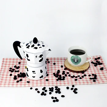 Кофейник ручной работы с рисунком коровы Moka Pot Бытовой цветной кофейник Мокко Итальянский Концентрат кофе