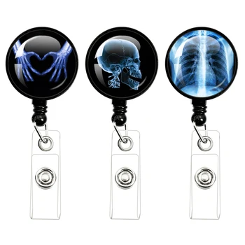 Креативная Выдвижная катушка для рентгеновского бейджа, держатель катушки для радиологического бейджа, катушка для бейджа, зажим для катушки для студенческого билета медсестры, врача, Канцелярские принадлежности