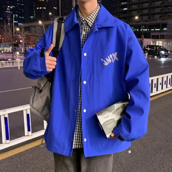 Куртки в Консервативном стиле Для Мужчин, Klein Blue, Свободная Дикая Высококачественная Мужская Одежда 2022, Весенняя Пара Harajuku, Повседневные Свободные Куртки