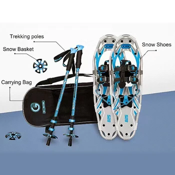 Легкий комплект снегоступов, уличная обувь для ходьбы по снежному полю, Регулируемая обувь для снежных гор с защитой от скольжения из алюминиевого сплава