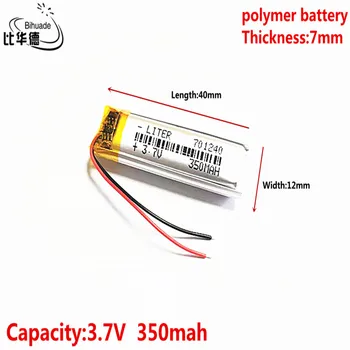 Литровая энергетическая батарея 3,7 В 350 мАч 701240 литий-полимерная LiPo аккумуляторная батарея для Mp3 наушников DVD bluetooth камеры