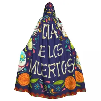 Мексиканский плащ с капюшоном Dia De Los Muertos, пальто, костюм для косплея на Хэллоуин, Накидка Вампира, дьявола, Волшебника, платье для вечеринки