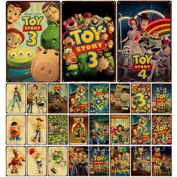 Металлическая вывеска Disney Movie Toy Story, классический мультфильм, Винтажные жестяные тарелки, ретро-арт, гостиная, домашняя стена, спальня, Железная роспись