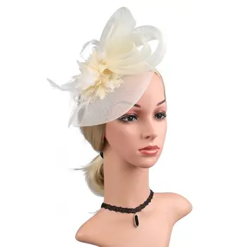 Модная шляпа-чародейка, модная повязка на голову, женская цветочная сетка, ленты, перья, шляпа, повязка на голову, чаепитие, головная повязка