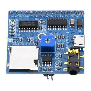Модуль воспроизведения голосового звука Micro USB Для Arduino, MP3-плеер, Модуль ввода-вывода, Триггер UART, Плата усилителя, Регулировка громкости